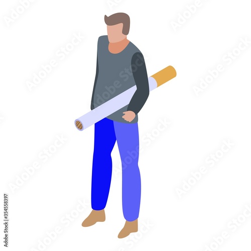 Smoke addiction icon. Isometric of smoke addiction vector icon for web design isolated on white background