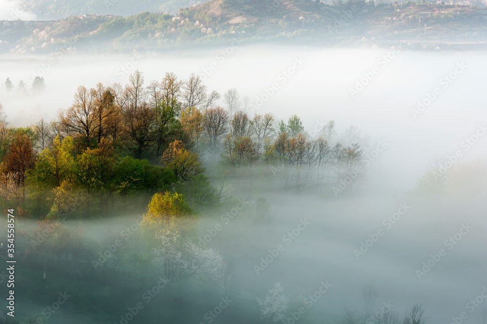 morning foggy landscape in northeastern Bosnia
