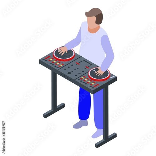 Concert dj icon. Isometric of concert dj vector icon for web design isolated on white background