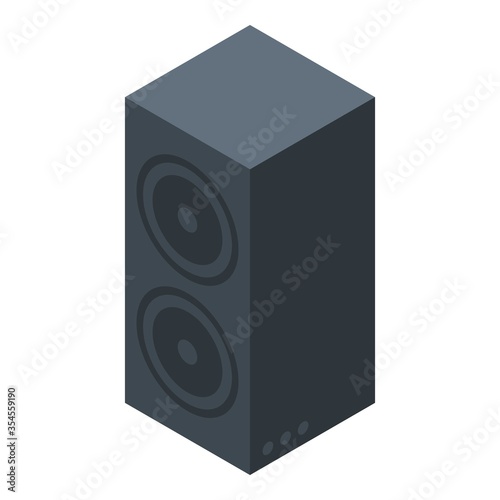 Speaker bass icon. Isometric of speaker bass vector icon for web design isolated on white background