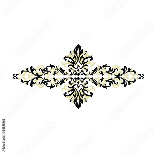 Set of Oriental damask patterns for greeting cards and wedding invitations.