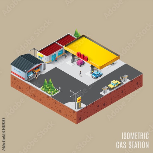 Isometric gas station