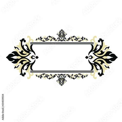 Set of Oriental  damask patterns for greeting cards and wedding invitations.