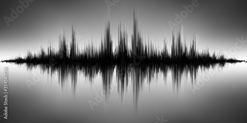 Black sound wave. Vector illustration.