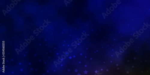 Dark Blue, Yellow vector template with neon stars. Modern geometric abstract illustration with stars. Best design for your ad, poster, banner. © Guskova