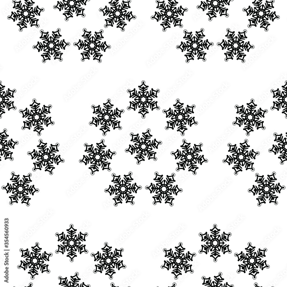 Seamless pattern with snowflakes isolated on white background Seamless pattern with snowflakes isolated on white background