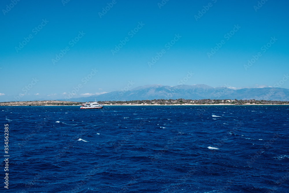 view of the boat in greece