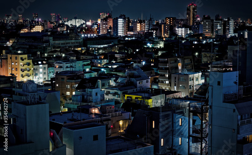 Suburban nightscape in Tokyo