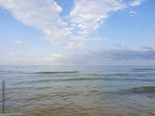 Transparent gentle waves of the Black sea. The scene from this morning. Anapa  Krasnodar region.