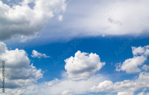 white clouds in blue sky natural background