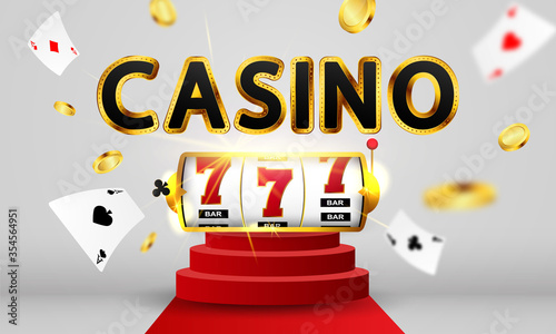 Online casino. Smartphone or mobile phone, slot machine, casino chips flying realistic tokens for gambling, cash for roulette or poker,