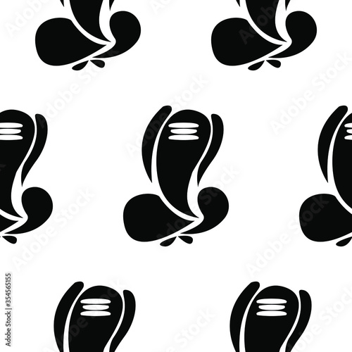 Lord Ganesha - Indian Traditional and Cultural Rangoli, Alpona, Kolam or Paisley vector line art is in Seamless pattern