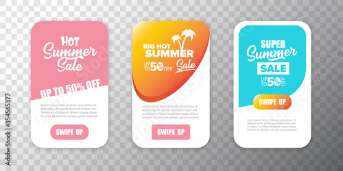 Modern liquid mobile sale banners set . Hot Sale banner design template , Super sale special offer web horizontal banners collection.