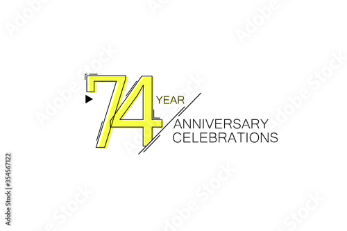 Free Download 74 year Anniversary comical look, simple line art, Sleek and Clean Design - Vector - GFXLoad