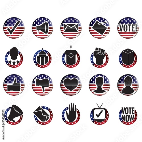 Collection of usa election badges