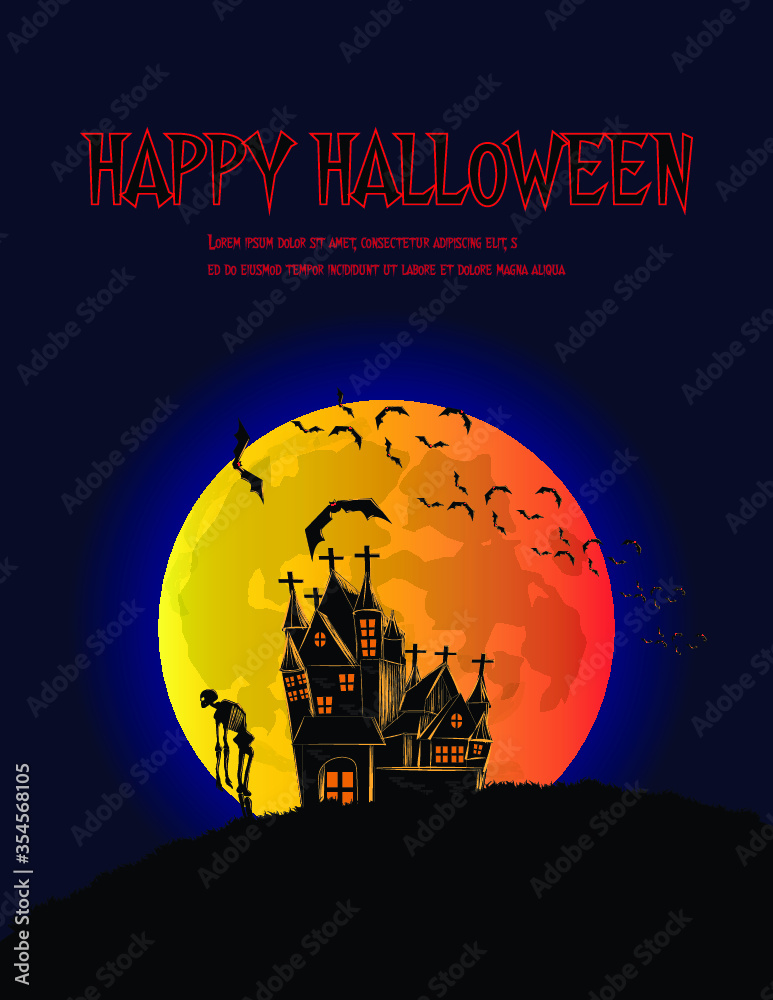 Halloween background . Vector Illustration