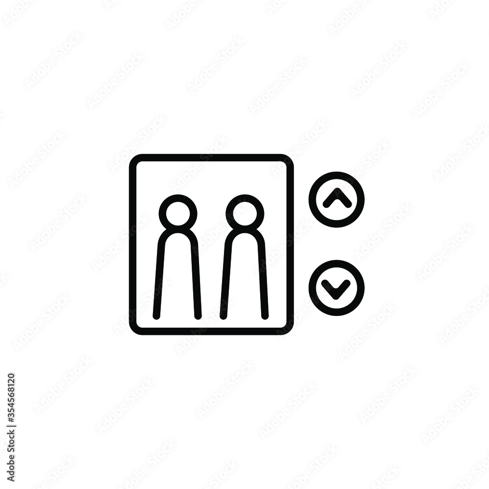 Elevator thin icon in trendy flat style isolated on white background. Symbol for your web site design, logo, app, UI. Vector illustration, EPS Elevator thin icon in trendy flat style isolated on white background. Symbol for your web site design, logo, app, UI. Vector illustration, EPS