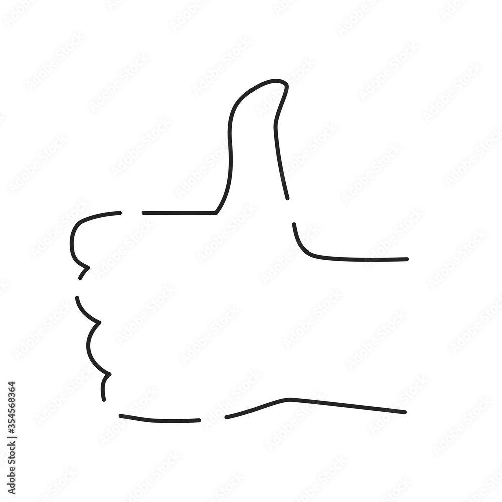 Hand showing symbol like black line icon. Making thumb up gesture. Pictogram for web page, mobile app, promo. UI UX GUI design element. Editable stroke Hand showing symbol like black line icon. Making thumb up gesture. Pictogram for web page, mobile app, promo. UI UX GUI design element. Editable stroke
