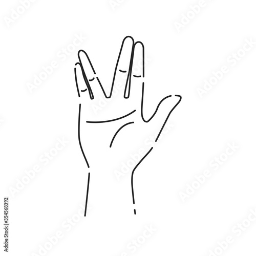 Hand gesture of human line black icon. Pictogram for web page, mobile app, promo. UI UX GUI design element. Editable stroke