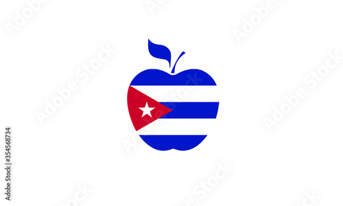 Cuba apple flag symbol country vector illustration 