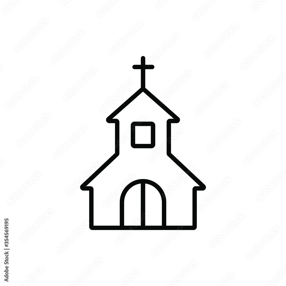 Christ church thin icon in trendy flat style isolated on white background. Symbol for your web site design, logo, app, UI. Vector illustration, EPS