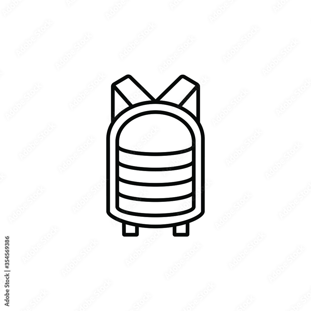Big backpack thin icon in trendy flat style isolated on white background. Symbol for your web site design, logo, app, UI. Vector illustration, EPS