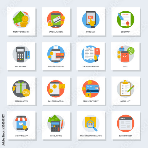 Ecommerce Flat Vector Icons 