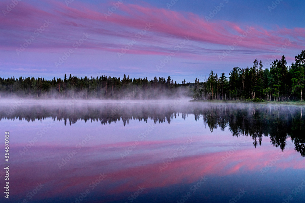 sunset over the lake