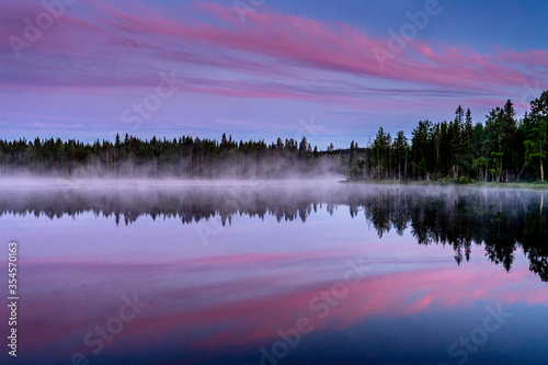 sunset over the lake