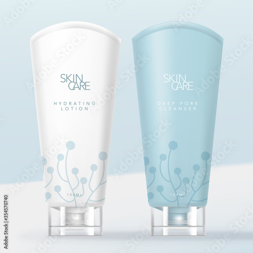 Vector Skincare, Beauty or Toiletries Tube Packaging with Round Seal Off End & Transparent Cap.