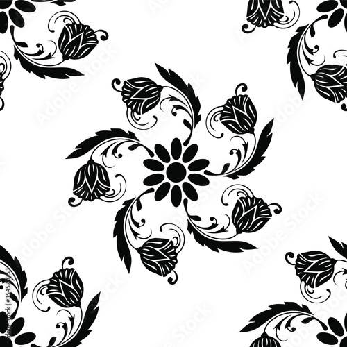 seamless floral pattern isolated on white background 