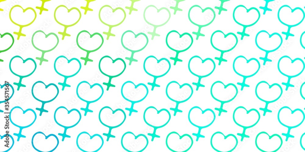 Light Green vector backdrop with woman's power symbols. Light Green vector backdrop with woman's power symbols.