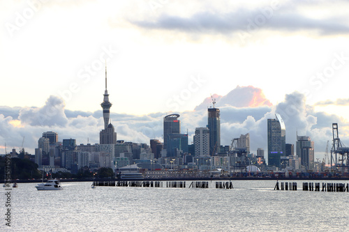 Auckland skyline at sunset