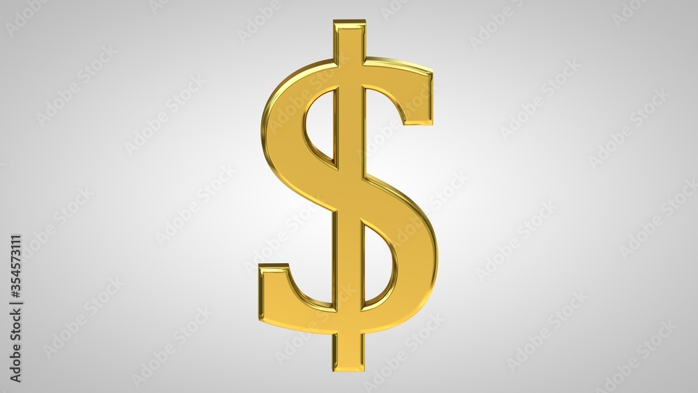 golden dollar symbol 3d render golden dollar symbol 3d render