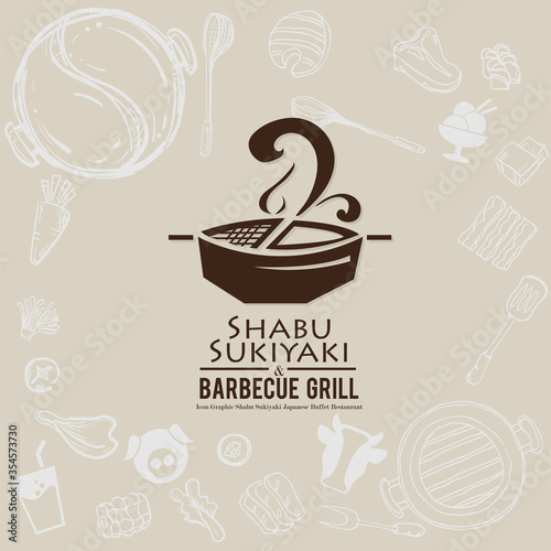 shabu sukiyaki and grill sign symbol logo icon food restaurant