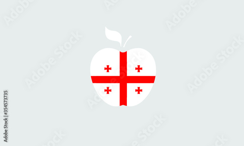 Georgia apple flag country vector illustration 