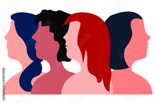 
Cartoon vector illustration of a women face and hair. International women design for various purposes. Women's rights banner concept.