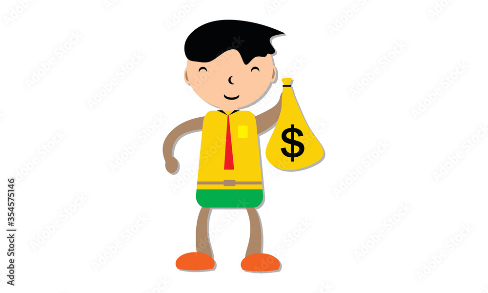 boy with a bag money