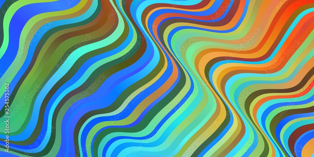Dark Multicolor vector backdrop with bent lines.