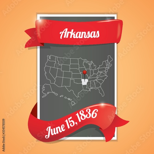 Arkansas state map poster