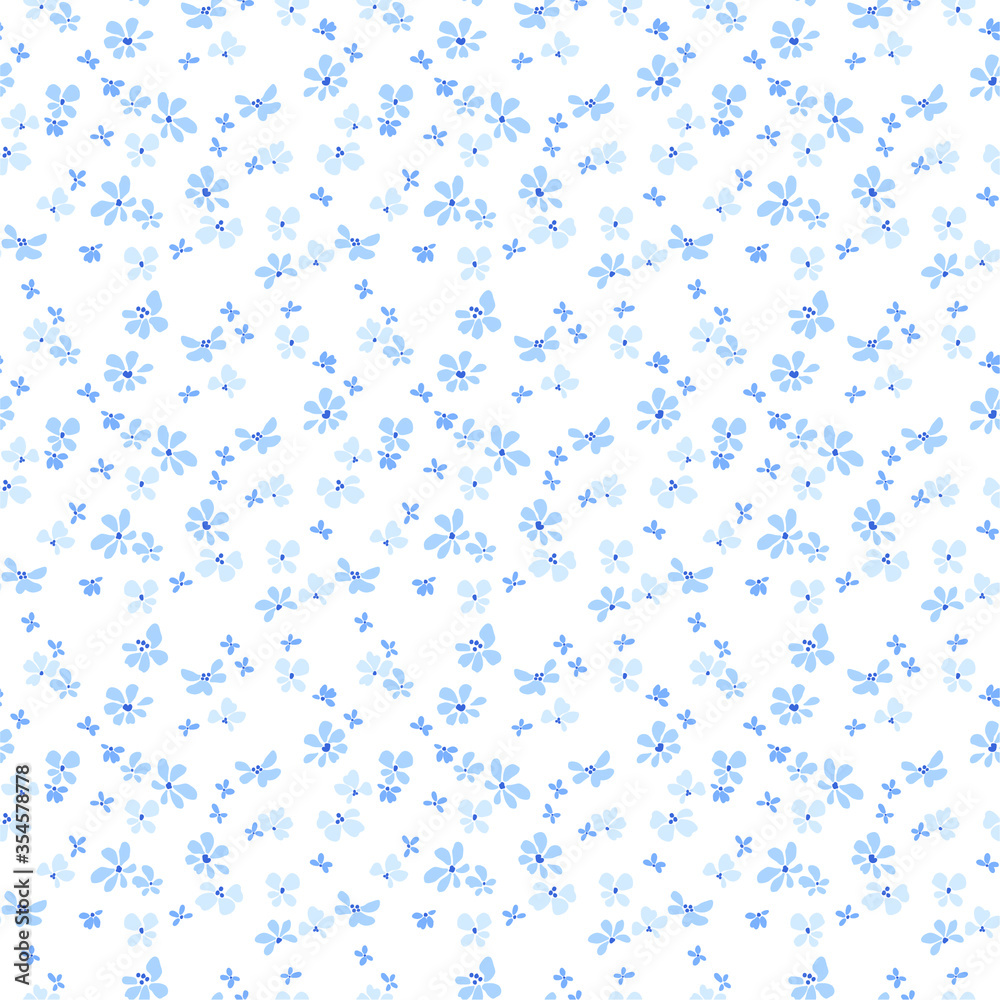 Vector seamless pattern. Pretty pattern in small flower. Small light blue flowers. White background. Ditsy floral background. The elegant the template for fashion prints. Vector seamless pattern. Pretty pattern in small flower. Small light blue flowers. White background. Ditsy floral background. The elegant the template for fashion prints.