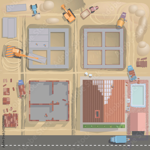 vector house building (top view) 