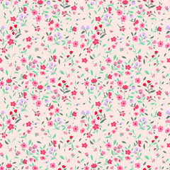 Keuken achterwand Kleine bloemen patronen Floral pattern. Pretty flowers on white background. Printing with small pastel colour flowers. Ditsy print. Seamless vector texture. Spring field.  © ann_and_pen
