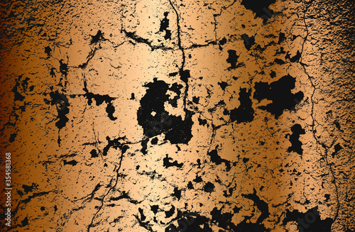 Distressed overlay texture of golden cracked concrete