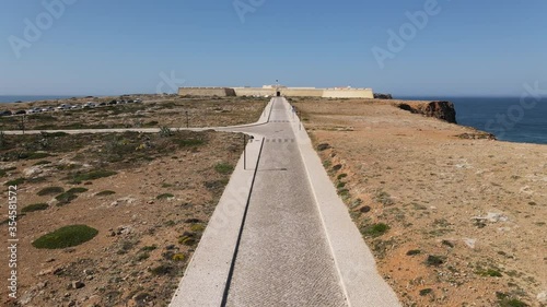 Aerial view of Fortress of Sagres, Algarve, Portugal