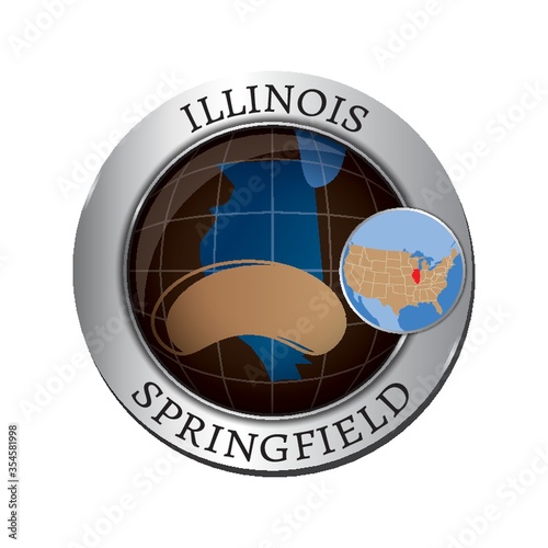 Illinois state with millennium park badge