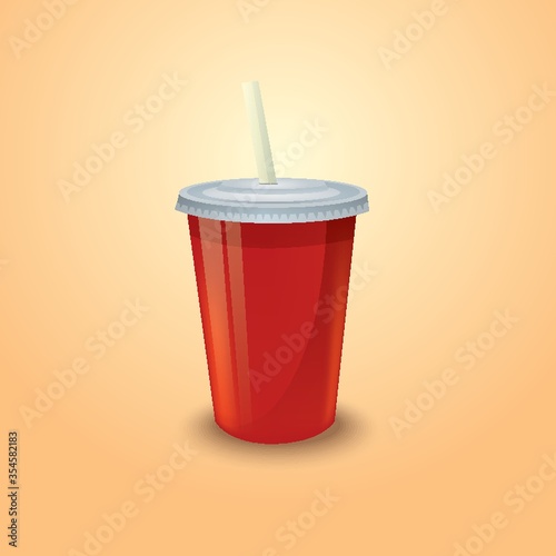 Takeaway cup with straw