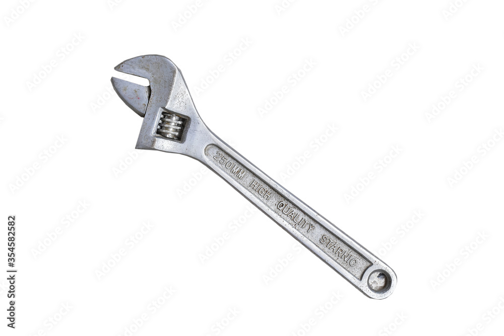 Adjustable wrench 250 MM hight quality for mechanic work isolated. Adjustable wrench 250 MM hight quality for mechanic work isolated.