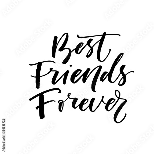 Best friends forever postcard. Hand drawn brush style modern calligraphy. Vector illustration of handwritten lettering. 