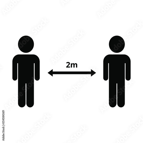 Social Distancing Keep Your Distance 2 Meters Icon. Vector Image.